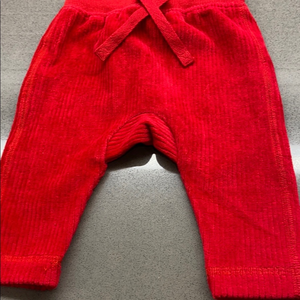 Hannah Andersson Red chenille leggings NWT3-6M